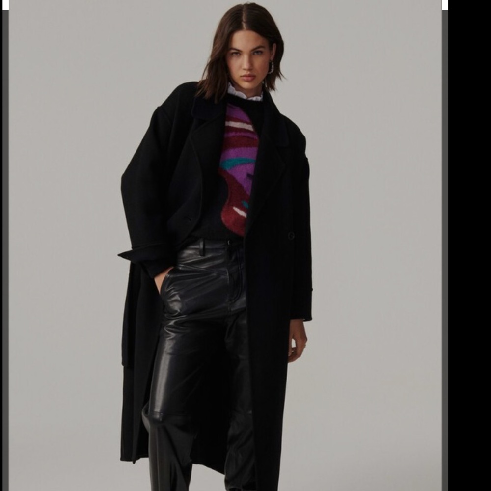 Ba&sh black wool trench coat, size 0 XS! Worn once and sold out everywhere